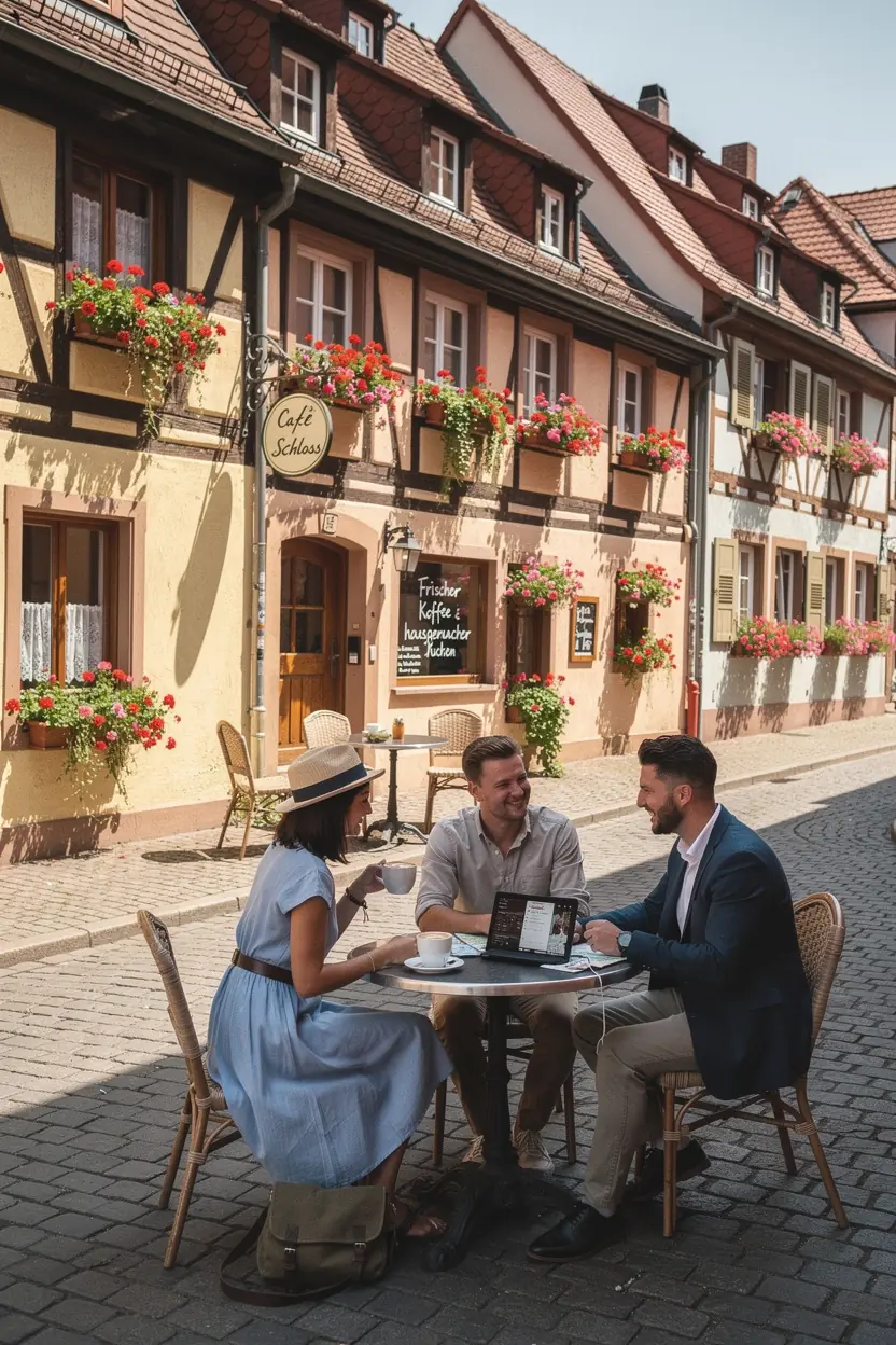 Ein modernes Verkehrsmittel, das Reisende zwischen verschiedenen Sehenswürdigkeiten in Deutschland transportiert, um die Reisezeit zu optimieren.